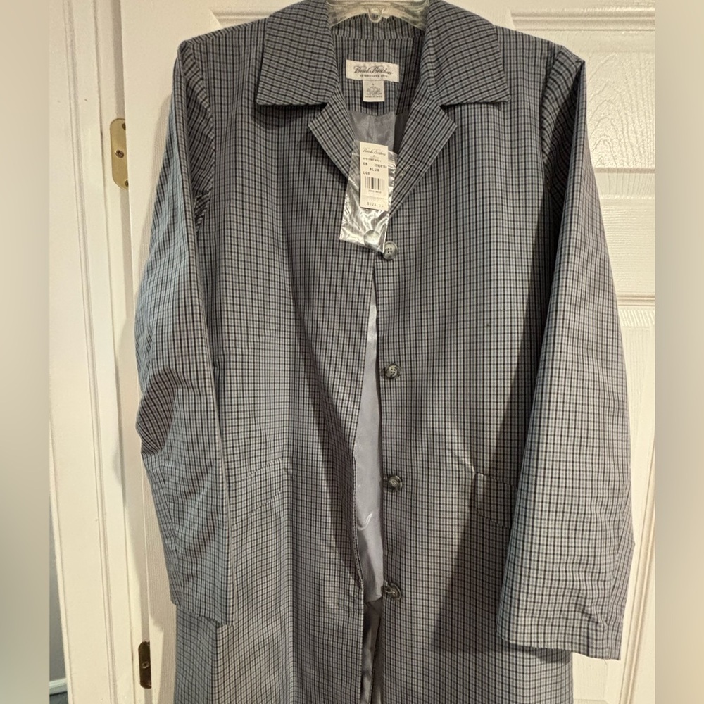 Brooks Brothers Blue Plaid Trench Coat